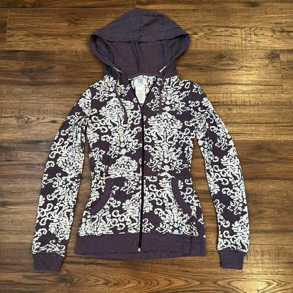 725 Originals Tops - 725 Orginals Purple Zip‎ Up Hoodie Pockets Loungewear Indie Sleaaze Streetwear